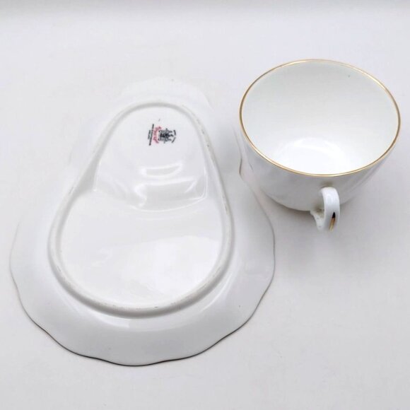 Vintage Royal Kent Staffordshire England Floral Porcelain Cup & Snack Tray Set - Picture 7 of 8